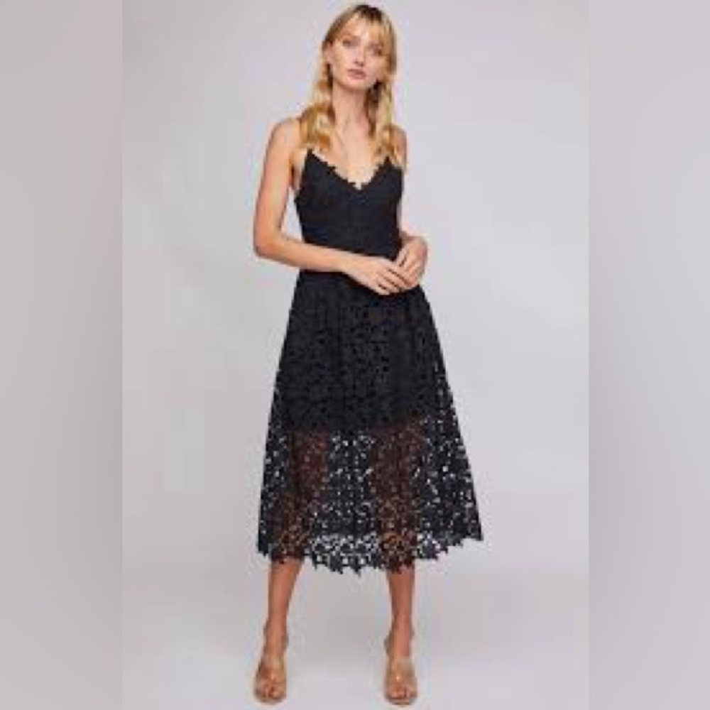 Astr The Label A Line Lace Midi Dress, black, size small, worn once